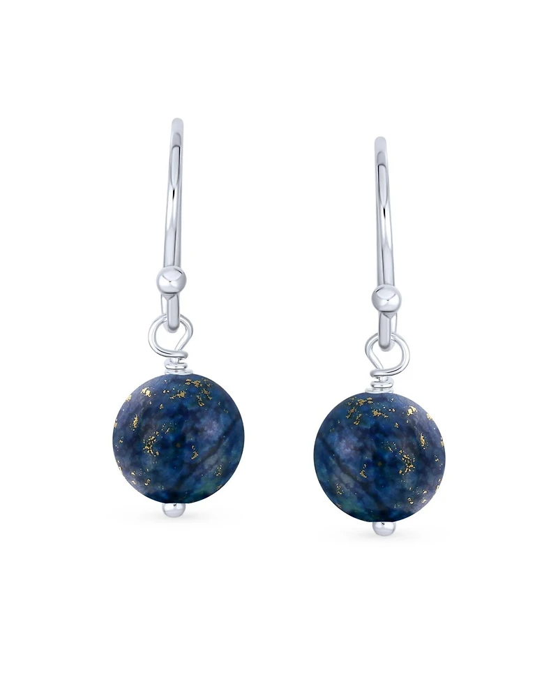 Bling Jewelry Simple Basic Round 8MM Bead Ball Drop Dangle Earrings Secure French Fish Hook Wire .925 Sterling Silver