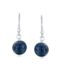 Bling Jewelry Simple Basic Round 8MM Bead Ball Drop Dangle Earrings Secure French Fish Hook Wire .925 Sterling Silver