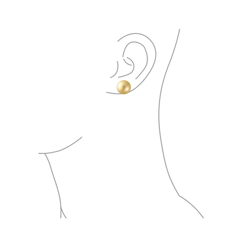 Bling Jewelry Classic Simple Elegant Light Golden Yellow Simulated Ball Stud Earrings .925 Sterling Silver 10