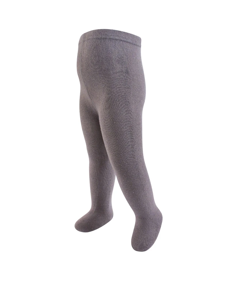 Touched by Nature Toddler and Kids Girl Organic Cotton Tights, Coral Charcoal, 7-10 Years