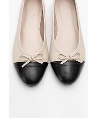 Rayne Cap Toe Leather Ballet Flats (Women)