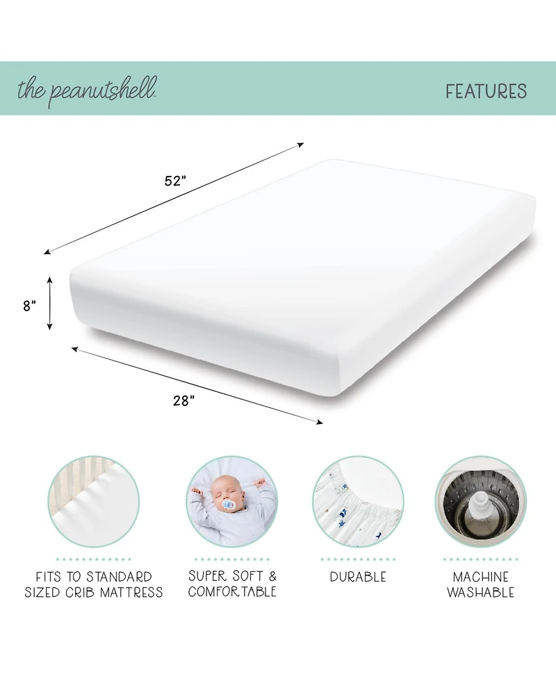 The Peanutshell Ocean Girl Microfiber 4 Pack Crib Sheets
