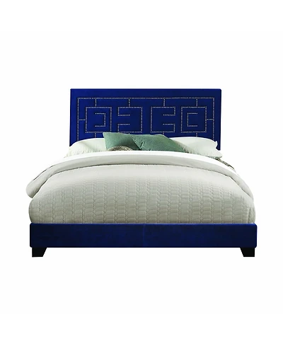 Standard Bed Upholstered With Nailhead Trim And With Headboard