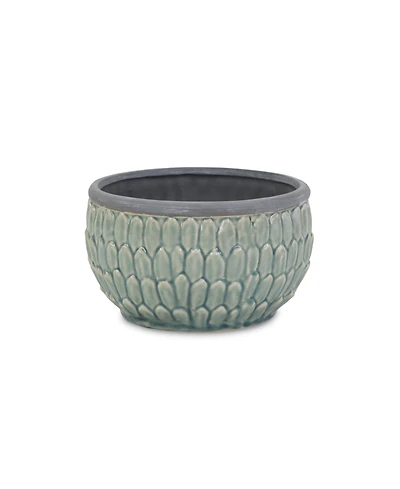 Tone-On-Tone Ceramic Round Planter – Stylish Pot for Indoor & Outdoor Plants