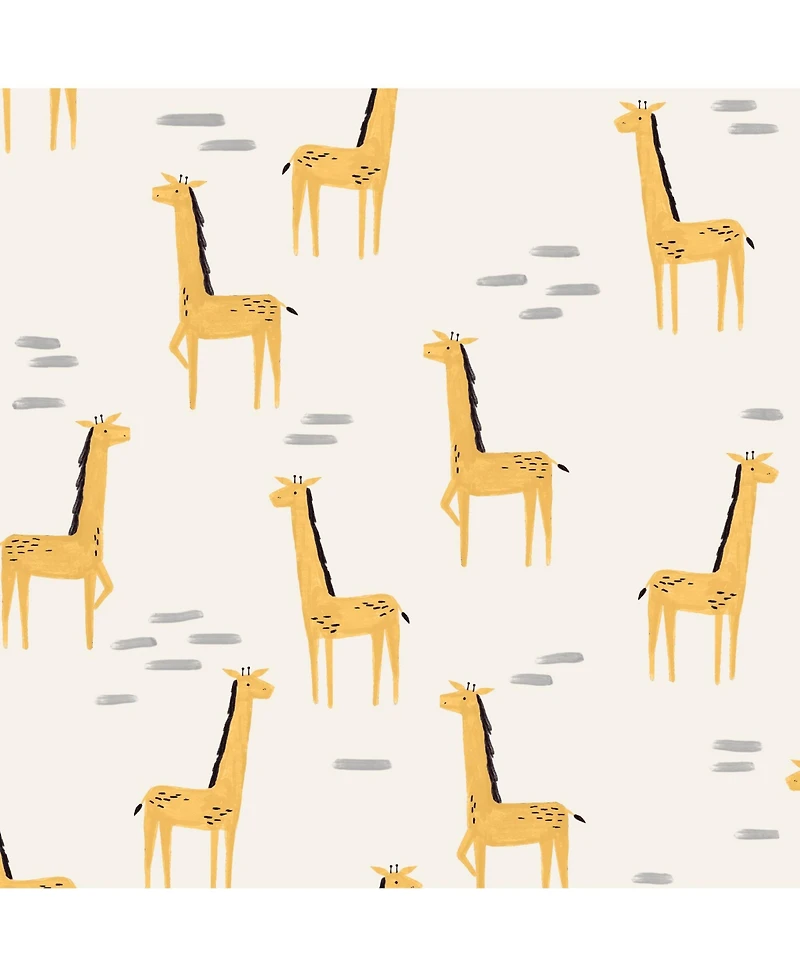 Lambs & Ivy Baby Signature Giraffe Organic Cotton Fitted Crib Sheet - White/Yellow