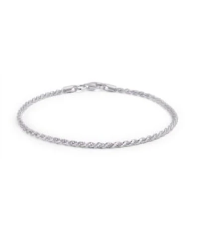 Bling Jewelry Simple Plain Twist Rope Chain Bracelet .925 Sterling Silver 40 Gauge
