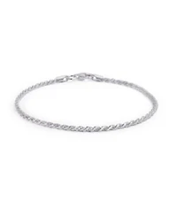 Bling Jewelry Simple Plain Twist Rope Chain Bracelet .925 Sterling Silver 40 Gauge