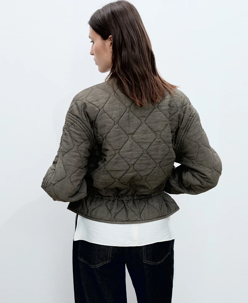 Mango Women's Quilted Bomber Jacket
