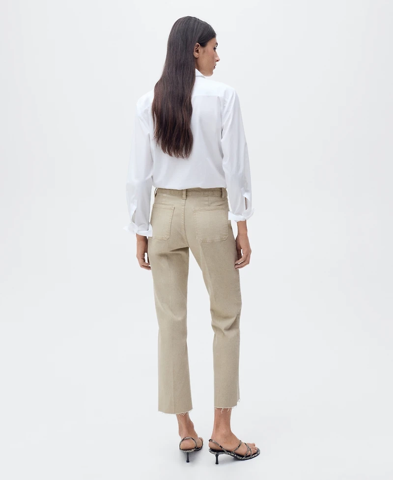Mango Women's Flared Cropped Jeans