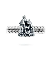 Bling Jewelry Fairytale Fairy Princess Castle Charm Bead Oxidized .925 Sterling Silver