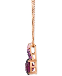 Le Vian Raspberry Rhodolite (2-1/4 ct. t.w.), Pink Sapphire Ombre (1/3 ct. t.w.) & White Sapphire (1/20 ct. t.w.) Pendant Necklace in 14k Rose Gold, 2
