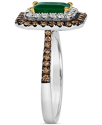 Le Vian Costa Smeralda Emeralds (1-1/5 ct. t.w.) & Diamond Double Halo Ring in 14k Two-Toned Gold