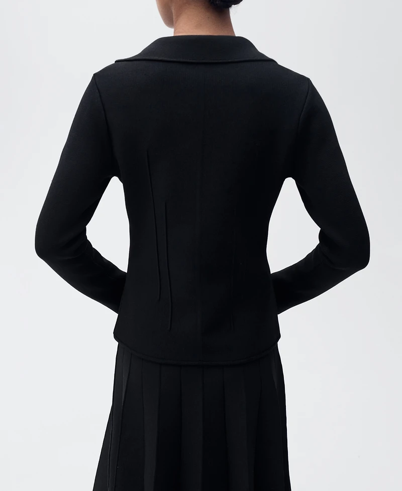 Mango Women's Lapel Collar Knit Sweater