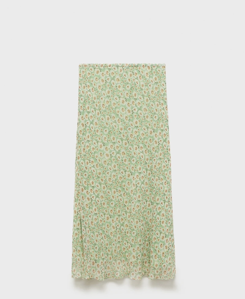 Mango Women's Long Flared Floral Skirt
