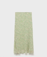 Mango Women's Long Flared Floral Skirt