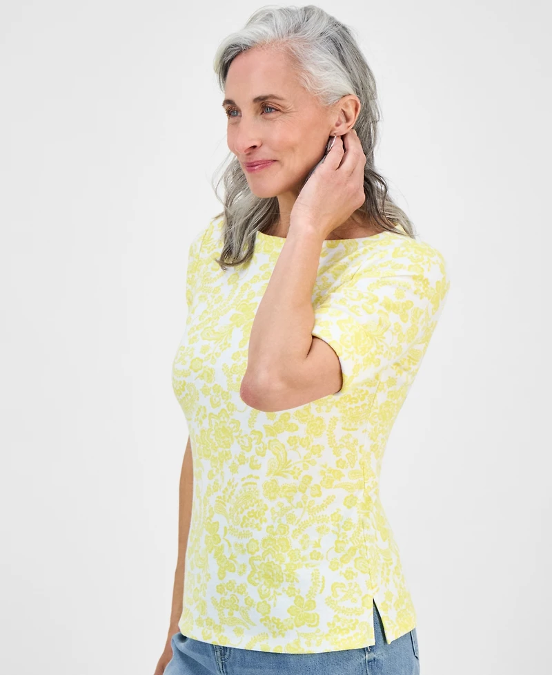 Style & Co Plus Printed Crewneck Top