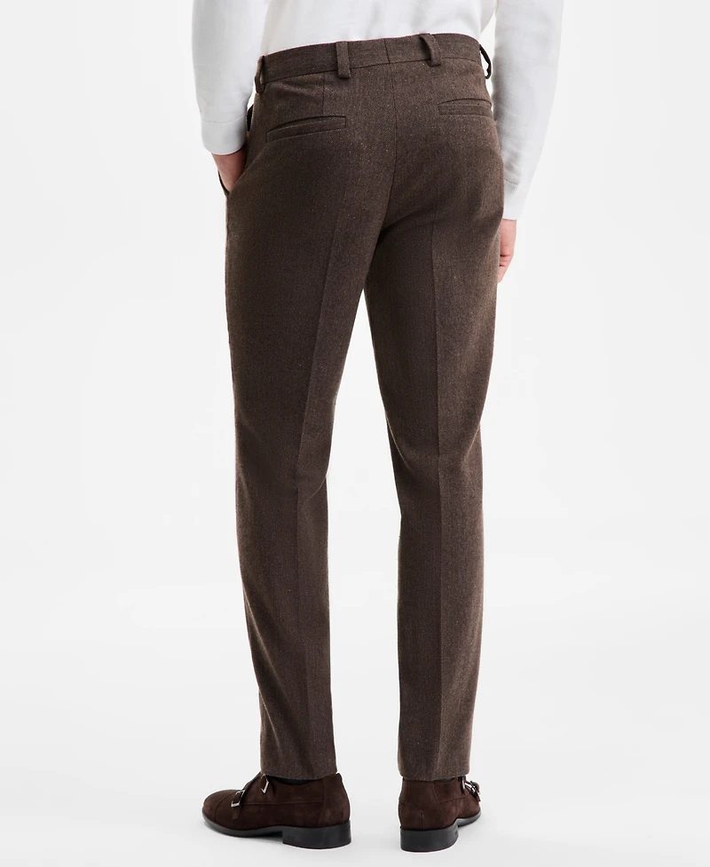 Hugo by Boss Men's Modern-Fit Herringbone Suit Pants