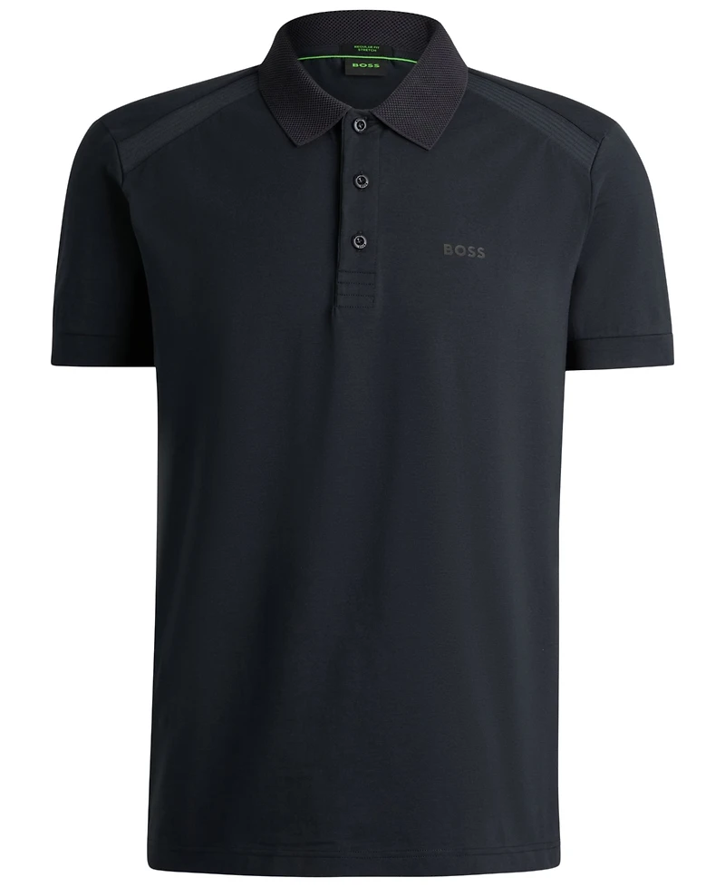Boss by Hugo Boss Men's Striped Tape Insert Polo Shirt