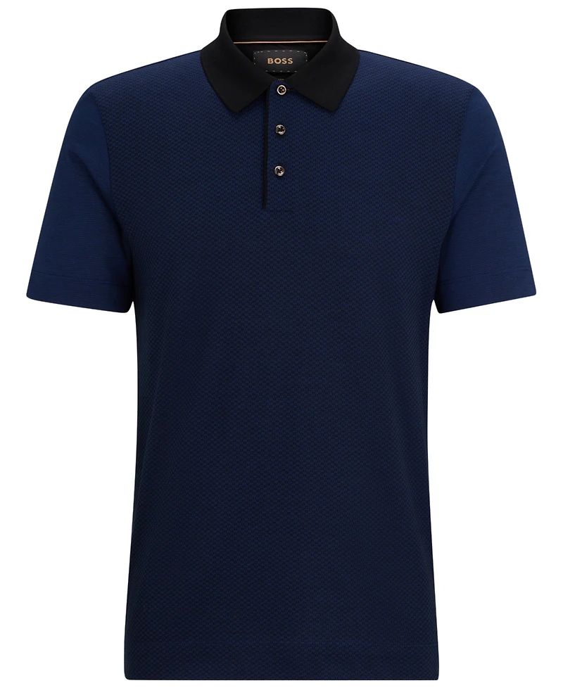 Boss by Hugo Boss Men's Regular-Fit Cotton-Silk Polo