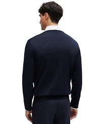 Boss by Hugo Men's Slim-Fit Merino Wool V-Neck Sweater