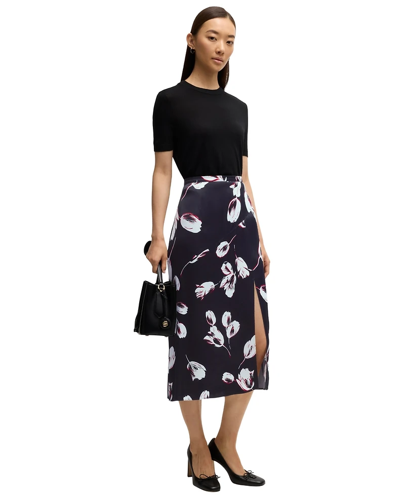 Boss by Hugo Women's Tulip Print Satin Maxi Skirt