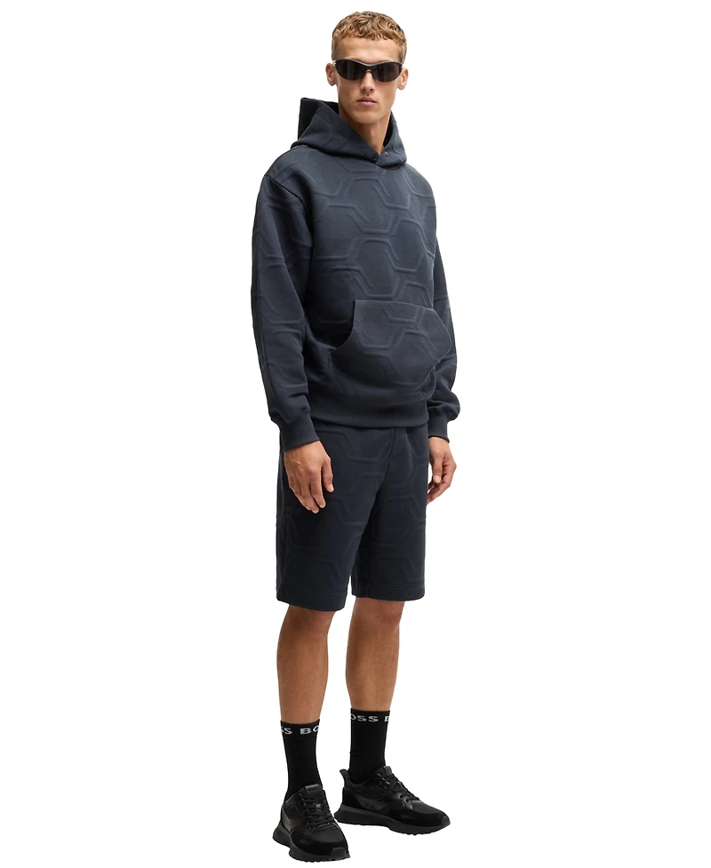 Boss by Hugo Men's Hexagonal Quilting Relaxed-Fit Shorts