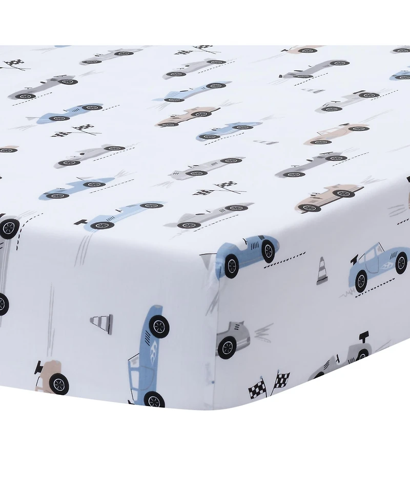Lambs & Ivy Little Racer 3-Piece Cars/Transportation Baby Crib Bedding Set