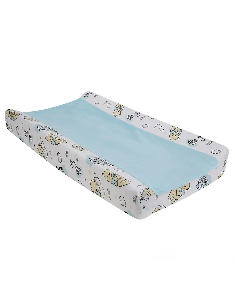 Lambs & Ivy Disney Baby Winnie the Pooh Hugs Soft Blue Minky Changing Pad Cover