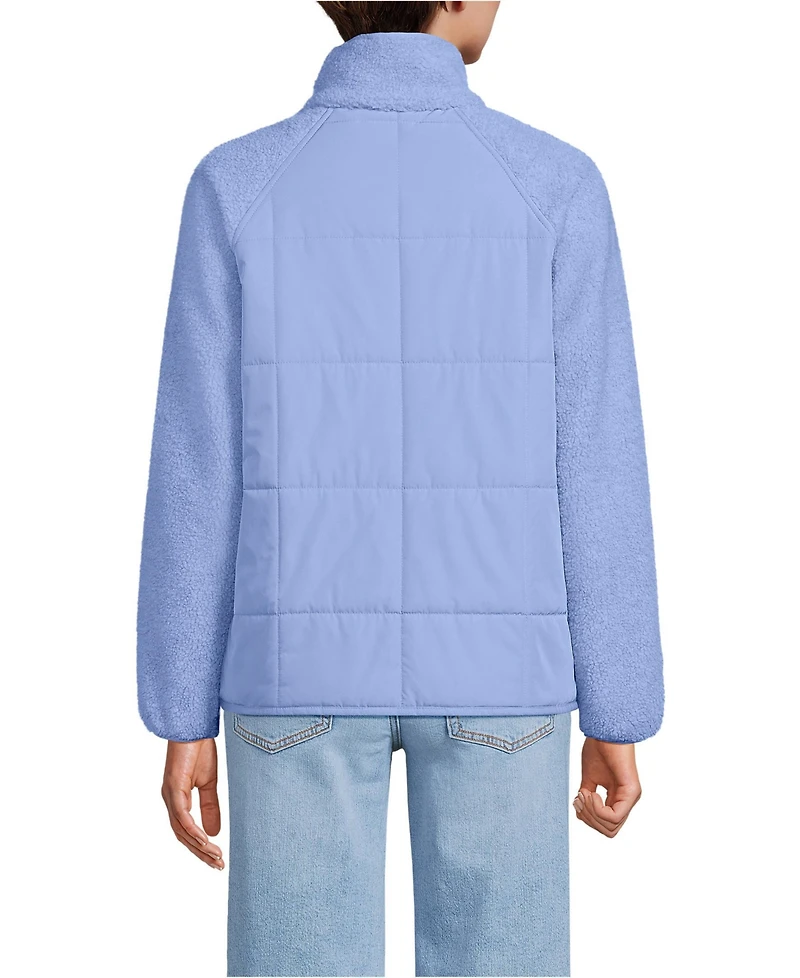 Lands' End Women's Mixed Media High Pile Fleece Jacket