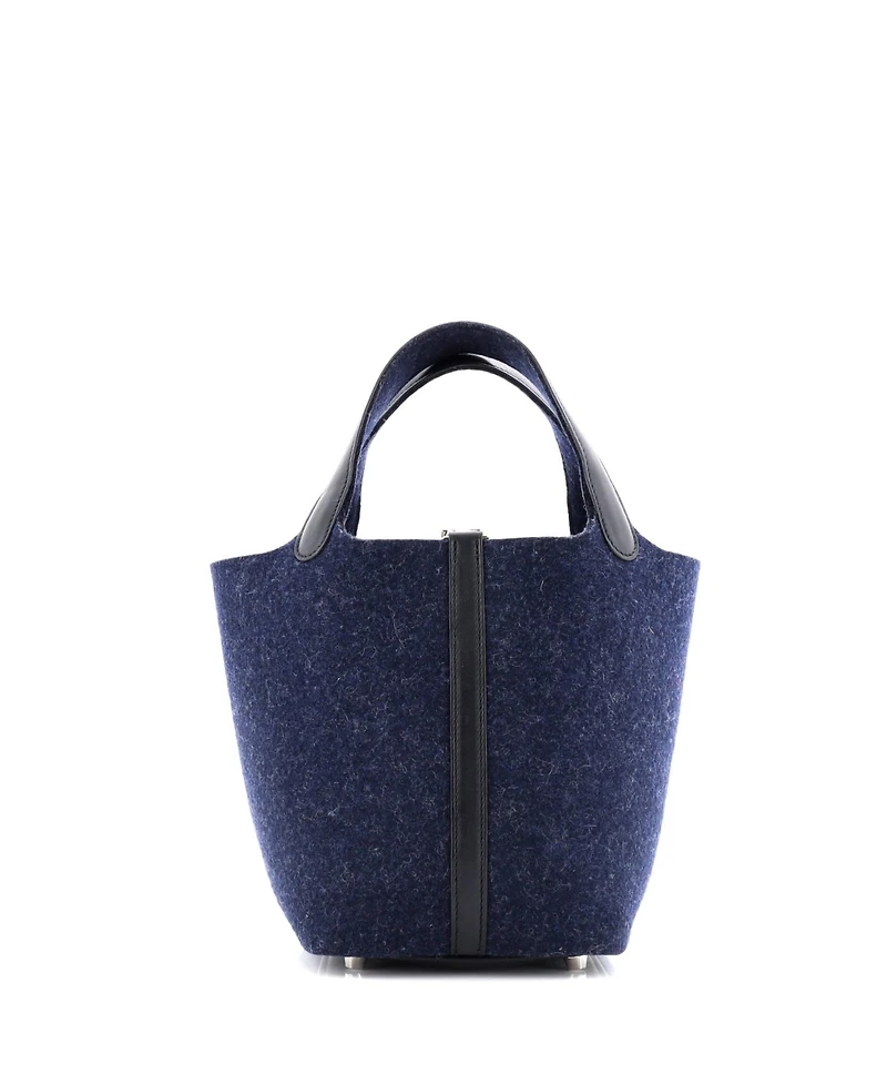 Pre-Owned Hermes Pm Picotin Lock Bag Felt with Leather