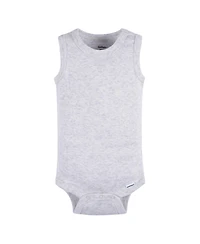 Gerber Baby Boys 5-Pack Sleeveless Onesies Bodysuits, Blue Stripe, 0-3 Months