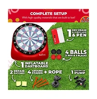 Xl Giant Kick Darts (Over 8ft Tall) with 15+ Games Included - Jumbo Soccer Darts w/ Air Pump