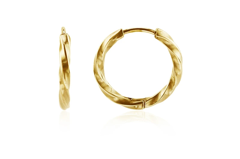 Twisted Hoop Stainless Steel Earrings