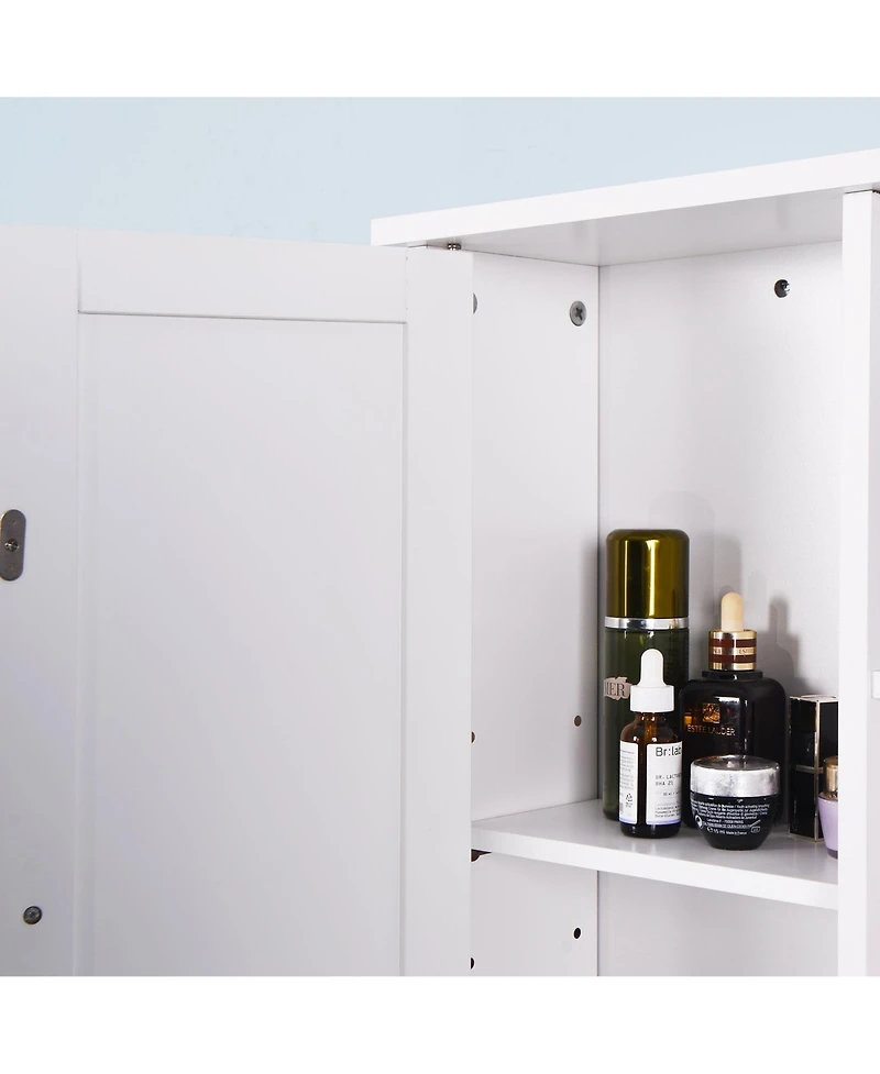 Wall Mount Medicine Cabinet with a Door, Wooden Bathroom Storage Cabinet with Adjustable Shelf