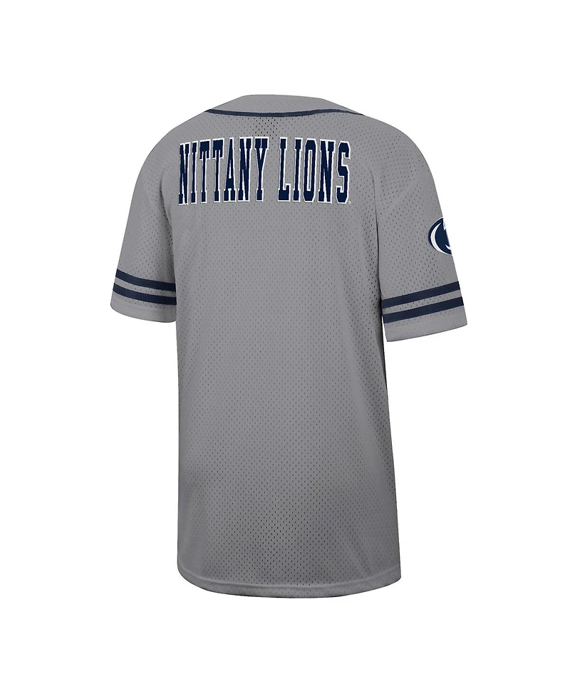 Colosseum Men's Gray Penn State Nittany Lions Free Spirited Baseball Jersey
