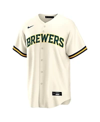 Nike Men's Jackson Chourio Cream Milwaukee Brewers Home Replica Jersey