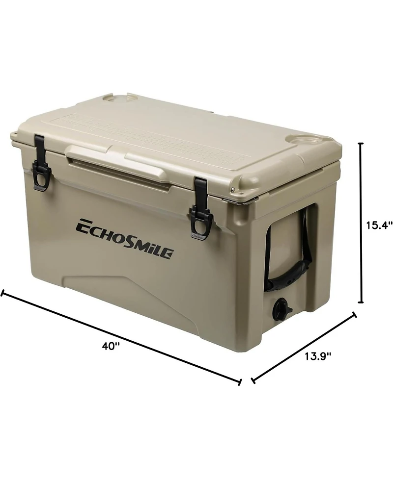 EchoSmile 25/30/35/40 Quart Rotomolded Cooler, 5 Days Protale Ice Cooler, Ice Chest Suit for Bbq, Camping, Pincnic, and Other Outdoor Activities