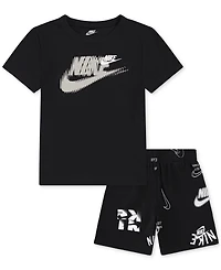 Nike Little Kids Club Brand Energy T-Shirt & Shorts, 2 Piece Set