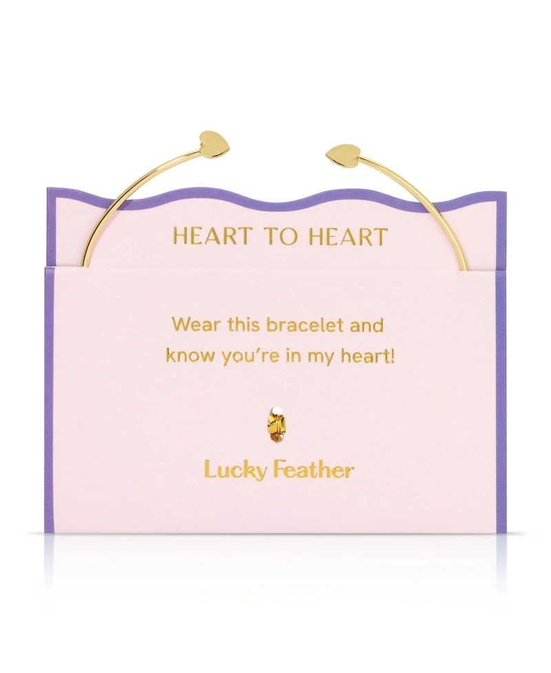 Lucky Feather Connection Cuff - Hearts
