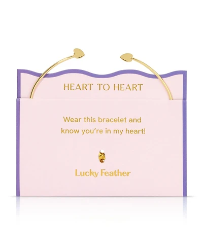 Lucky Feather Connection Cuff - Hearts
