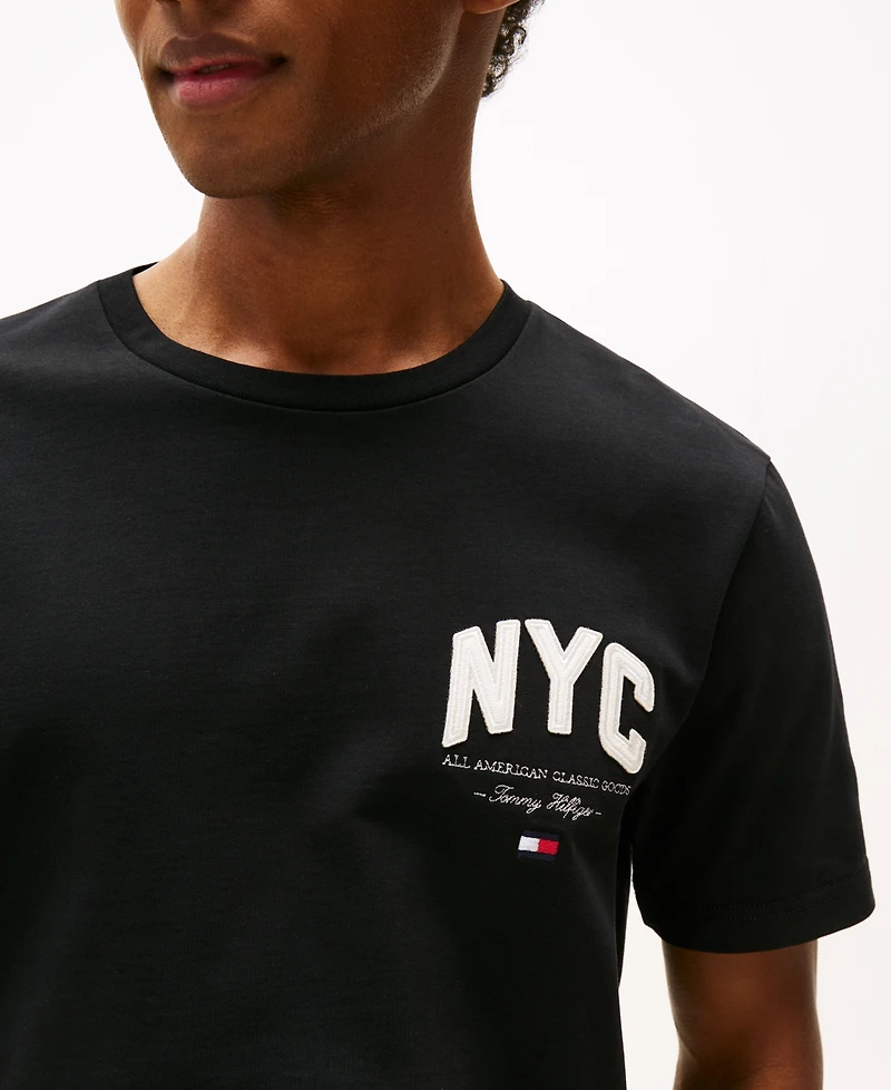 Tommy Hilfiger Men's Embroidered Nyc Logo T-Shirt