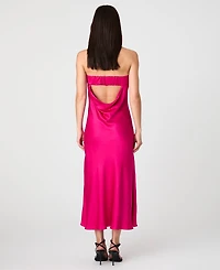 French Connection Women's Oona Satin Strapless Midi Dress