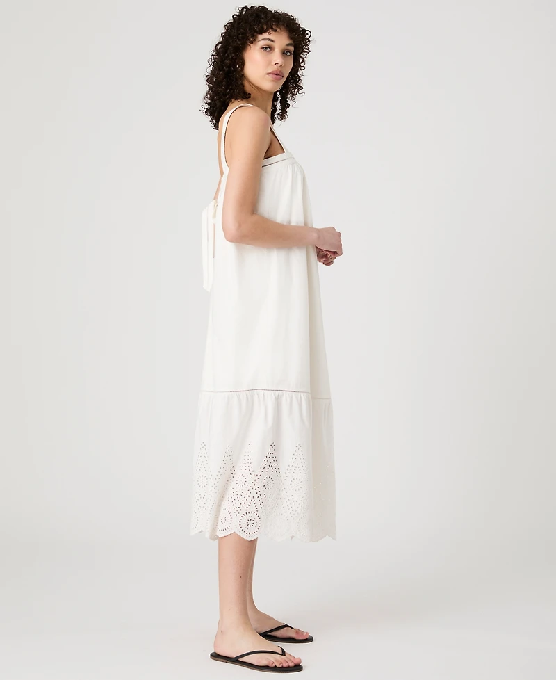 French Connection Women's Cotton Eyelet-Hem Midi Dress