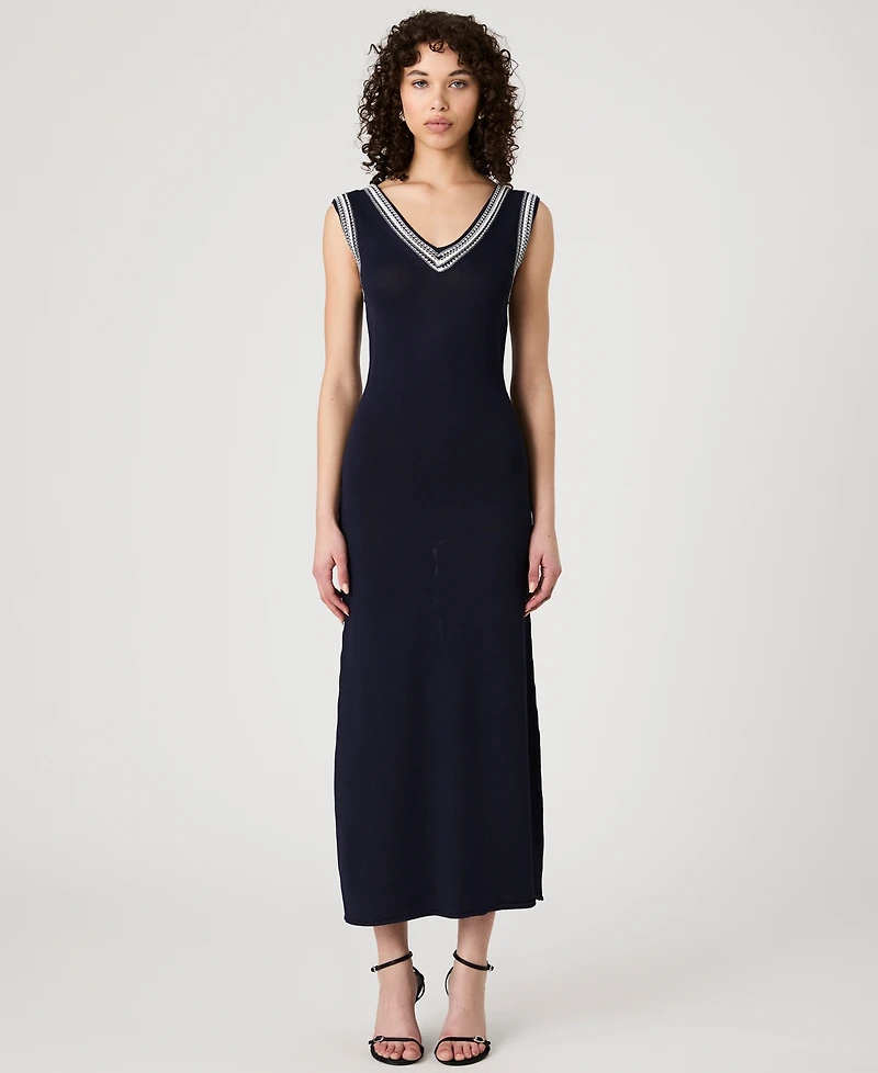 French Connection Women's Sage Knit-Trim Sleeveless Dress