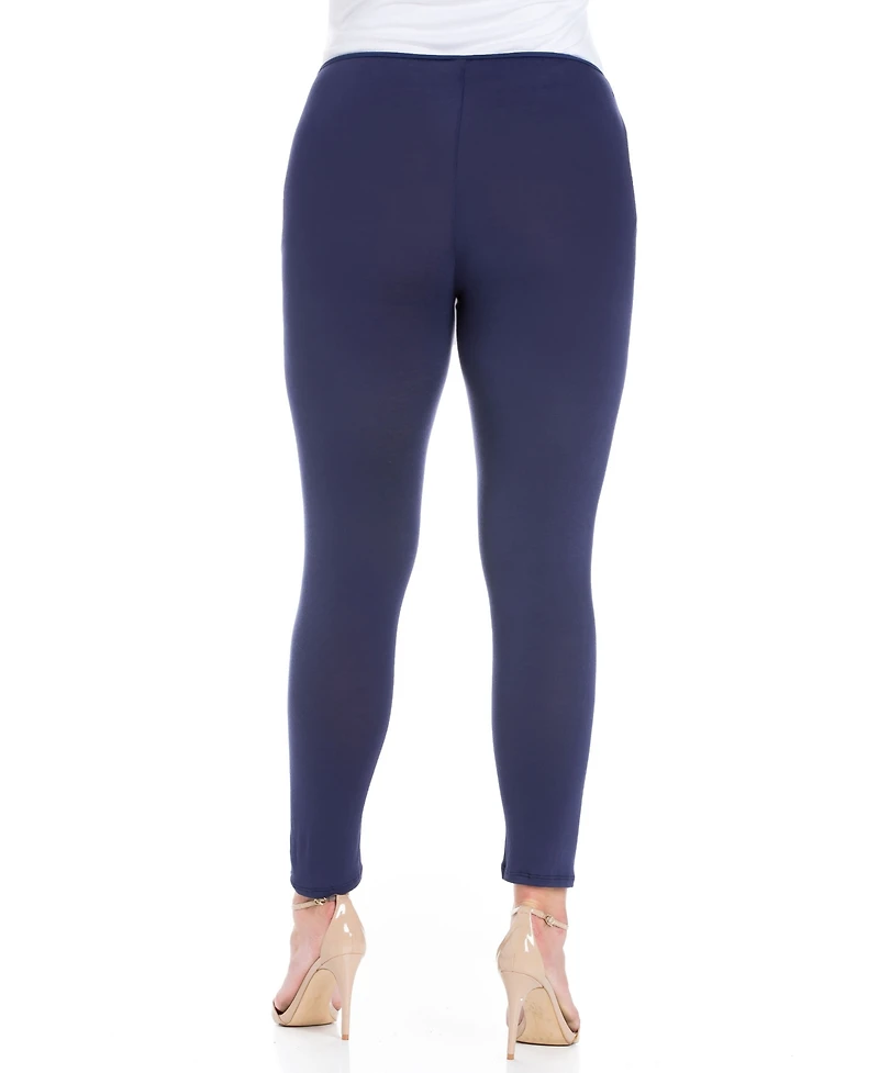 24seven Comfort Apparel Plus Comfortable Ankle Length Leggings