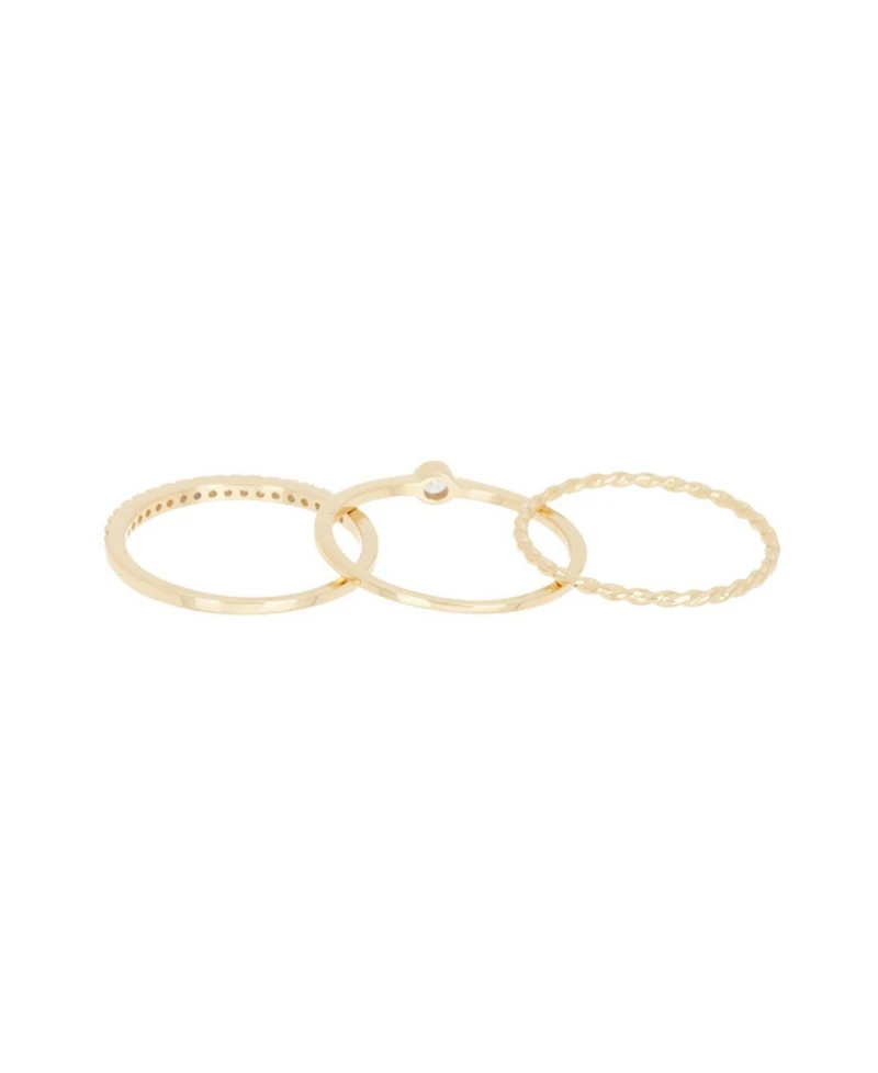 Adornia Gold Three Band Ring Set