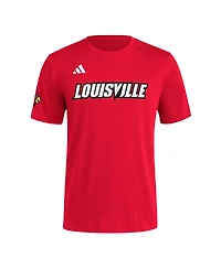 Adidas Men's Red Louisville Cardinals Fresh Wordmark T-Shirt