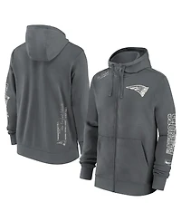 Nike Men's Gray New England Patriots Statement Performance Full-Zip Hoodie Jacket