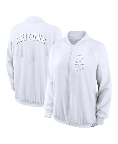 Nike Women's White Arizona Wildcats Raglan Full-Zip Bomber Jacket