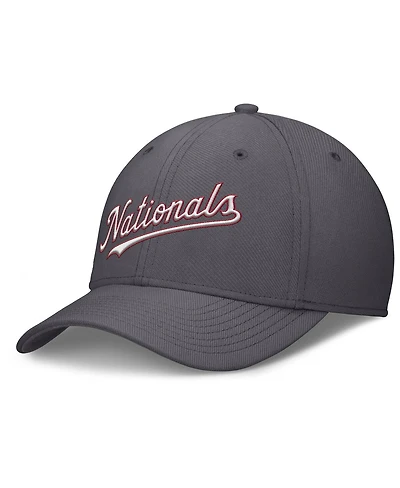 Nike Men's Gray Washington Nationals Swoosh Performance Flex Hat